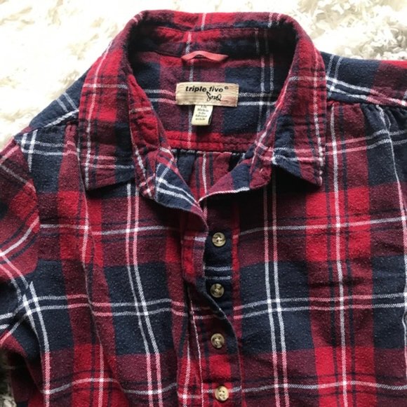 Flannel plaid long sleeve casual button down shirt - Picture 3 of 6
